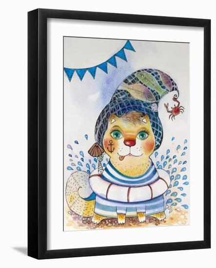 Cat Sailor-Oxana Zaika-Framed Giclee Print