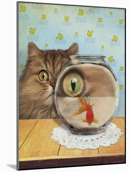 Cat Series #3-J Hovenstine Studios-Mounted Giclee Print