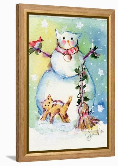 Cat Snowman-sylvia pimental-Framed Stretched Canvas