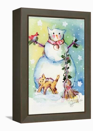 Cat Snowman-sylvia pimental-Framed Stretched Canvas