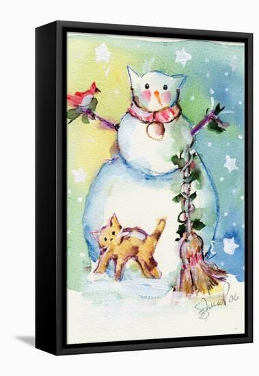 Cat Snowman-sylvia pimental-Framed Stretched Canvas