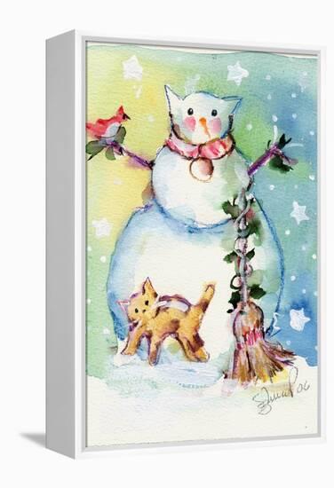 Cat Snowman-sylvia pimental-Framed Stretched Canvas