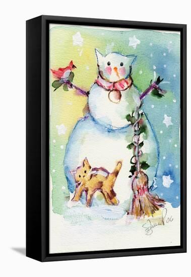 Cat Snowman-sylvia pimental-Framed Stretched Canvas