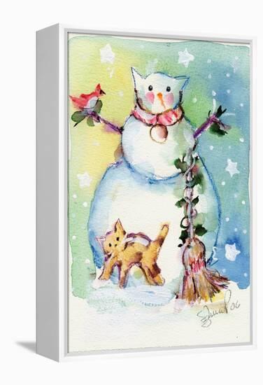 Cat Snowman-sylvia pimental-Framed Stretched Canvas