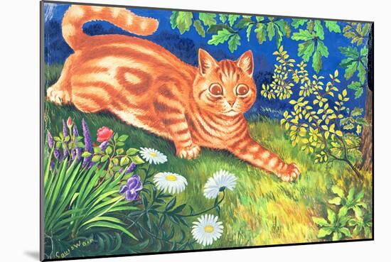 Cat Stalking-Louis Wain-Mounted Giclee Print