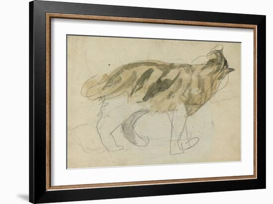 Cat Studies (Pencil with W/C on Paper)-Gwen John-Framed Giclee Print