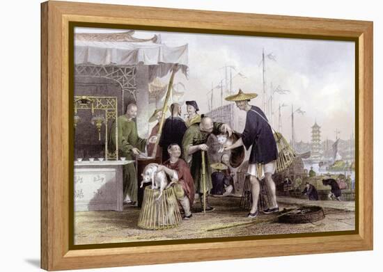 Cat Tea Merchants-Thomas Allom-Framed Stretched Canvas