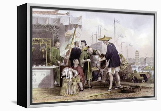 Cat Tea Merchants-Thomas Allom-Framed Stretched Canvas