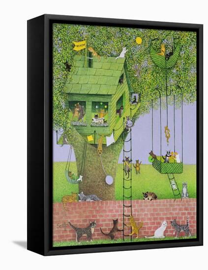 Cat Tree House-Pat Scott-Framed Premier Image Canvas