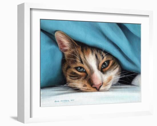 Cat under Blacket-Sarah Stribbling-Framed Art Print