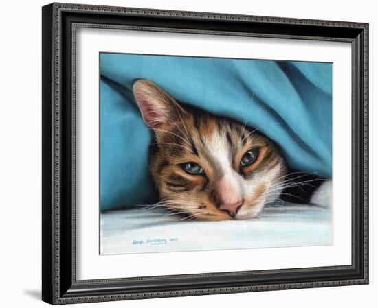 Cat under Blacket-Sarah Stribbling-Framed Art Print