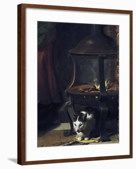 Cat under Burning Brazier, Detail from Infant Jesus Sleeping-Charles Le Brun-Framed Giclee Print