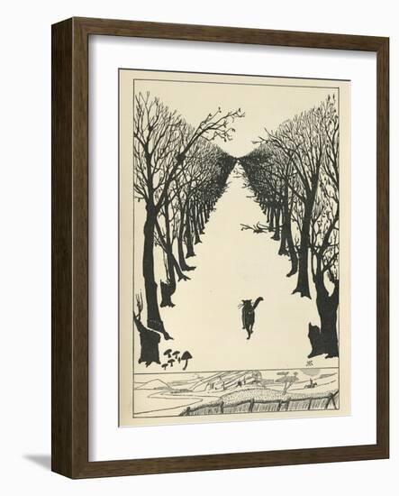 Cat Walking-null-Framed Premium Giclee Print