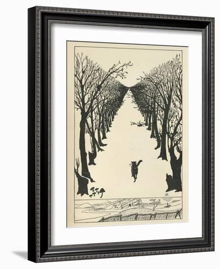 Cat Walking-null-Framed Giclee Print