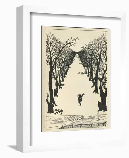 Cat Walking-null-Framed Premium Giclee Print