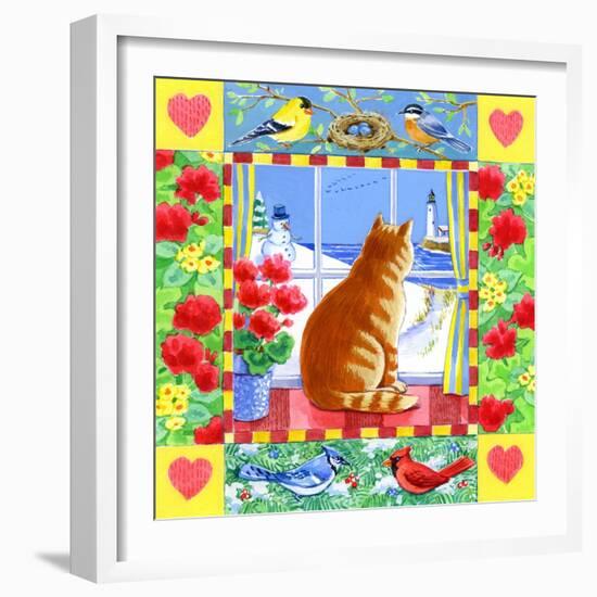 Cat Winter View-Geraldine Aikman-Framed Giclee Print