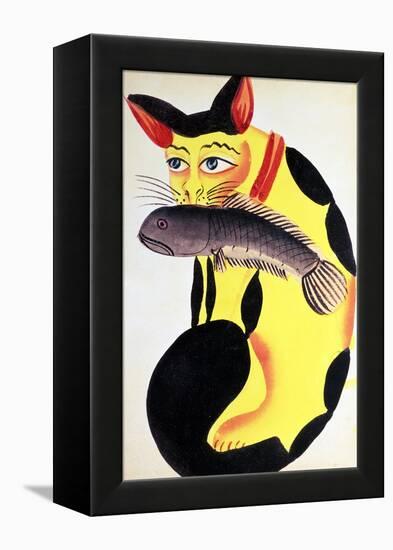 Cat with a Fish in Its Mouth, from the Rudyard Kipling Collection, Calcutta, c.1890-null-Framed Premier Image Canvas