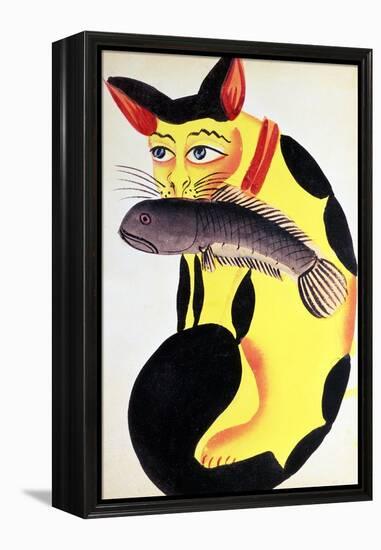 Cat with a Fish in Its Mouth, from the Rudyard Kipling Collection, Calcutta, c.1890-null-Framed Premier Image Canvas