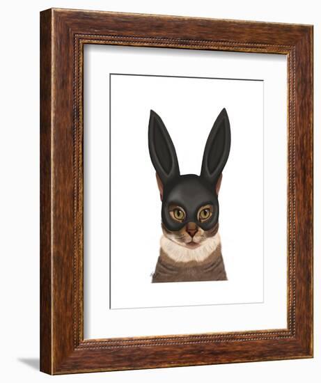 Cat with Bunny Mask-Fab Funky-Framed Premium Giclee Print