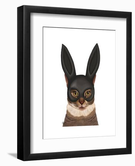 Cat with Bunny Mask-Fab Funky-Framed Premium Giclee Print