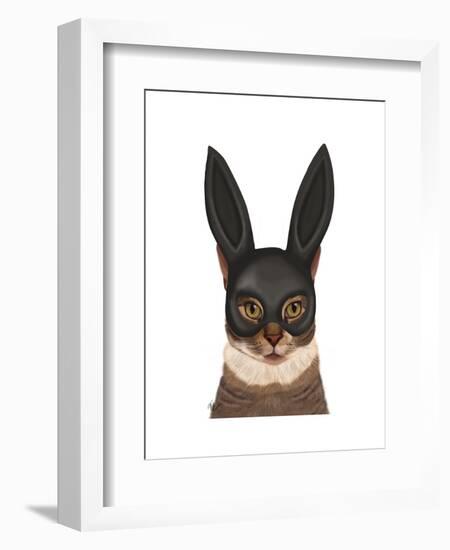 Cat with Bunny Mask-Fab Funky-Framed Premium Giclee Print