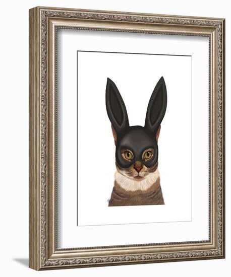 Cat with Bunny Mask-Fab Funky-Framed Art Print