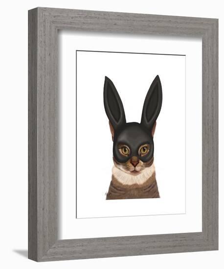 Cat with Bunny Mask-Fab Funky-Framed Art Print