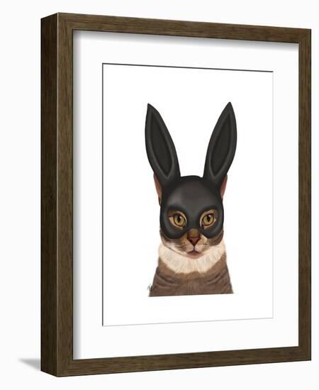 Cat with Bunny Mask-Fab Funky-Framed Art Print