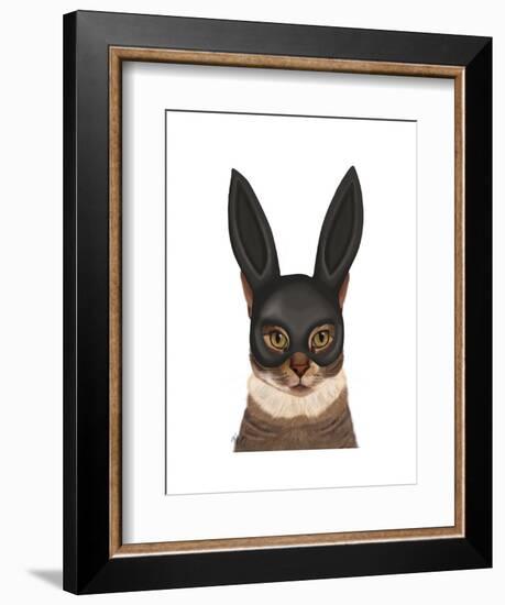 Cat with Bunny Mask-Fab Funky-Framed Art Print