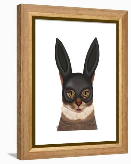 Cat with Bunny Mask-Fab Funky-Framed Stretched Canvas
