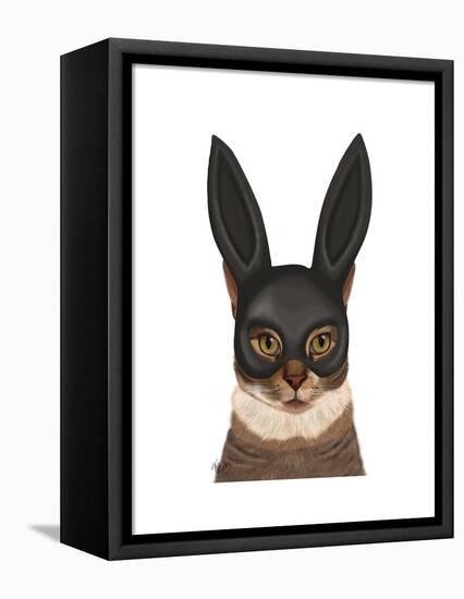 Cat with Bunny Mask-Fab Funky-Framed Stretched Canvas