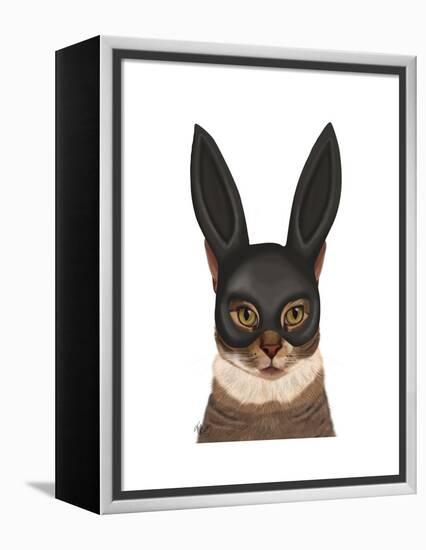 Cat with Bunny Mask-Fab Funky-Framed Stretched Canvas