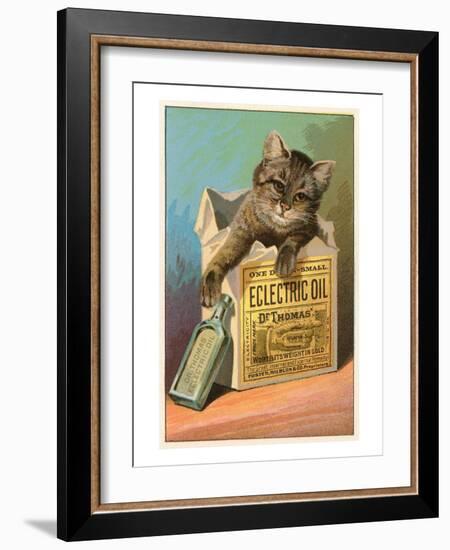 Cat with Eclectric Oil-null-Framed Art Print