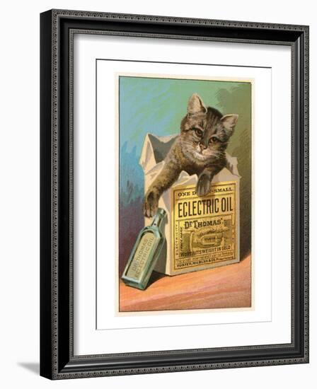 Cat with Eclectric Oil-null-Framed Art Print