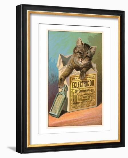 Cat with Eclectric Oil-null-Framed Art Print