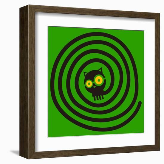 Cat with Glasses and Spiral Tail-Complot-Framed Art Print