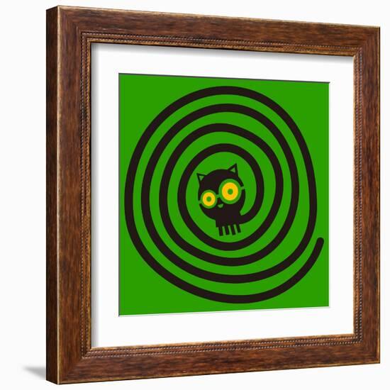 Cat with Glasses and Spiral Tail-Complot-Framed Art Print