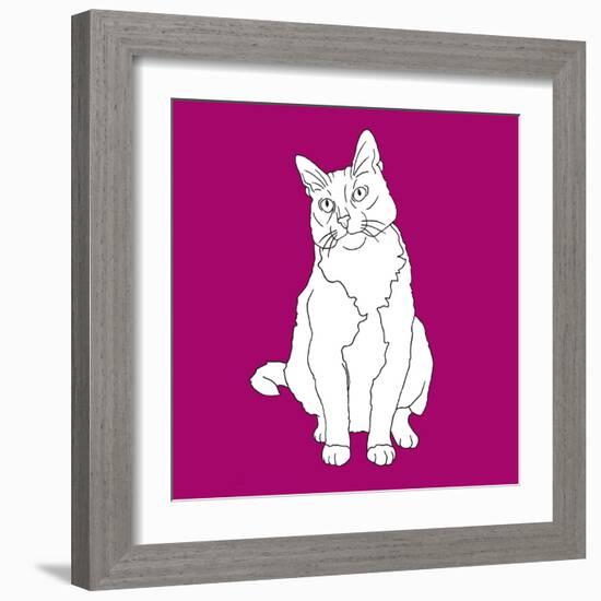 Cat With Head To One Side-Anna Nyberg-Framed Art Print