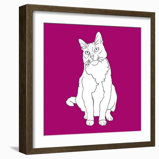 Cat With Head To One Side-Anna Nyberg-Framed Art Print