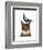 Cat with Pigeon on Head-Fab Funky-Framed Art Print