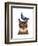 Cat with Pigeon on Head-Fab Funky-Framed Art Print