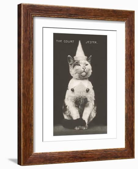 Cat with Pointed Hat, Court Jester-null-Framed Art Print