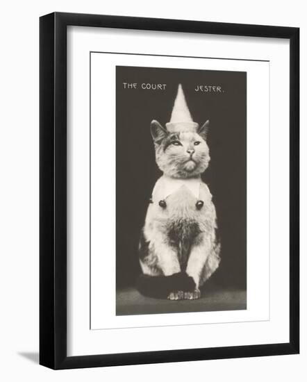 Cat with Pointed Hat, Court Jester-null-Framed Art Print