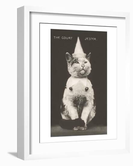 Cat with Pointed Hat, Court Jester-null-Framed Art Print