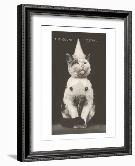 Cat with Pointed Hat, Court Jester-null-Framed Art Print