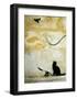 Cat-Banksy-Framed Art Print