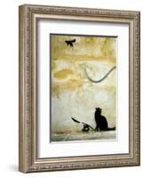 Cat-Banksy-Framed Giclee Print