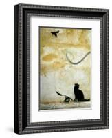 Cat-Banksy-Framed Giclee Print