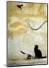 Cat-Banksy-Mounted Giclee Print