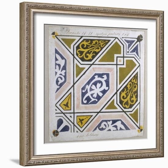 Catalan Modernism. Original Desing of Tile for the Decoration of the Guell Palace. Artist Antoni…-null-Framed Giclee Print